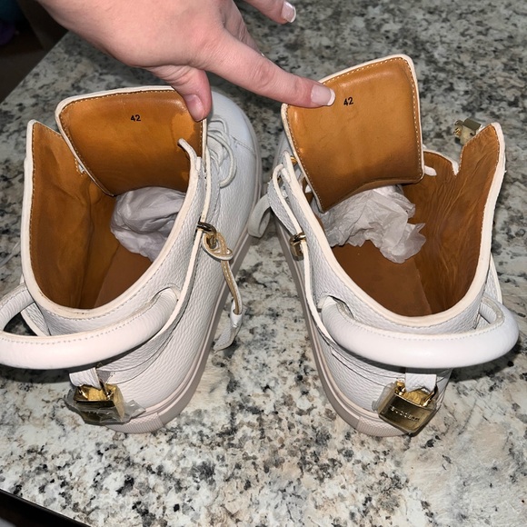 Buscemi White Sneakers with Gold Hardware - Picture 5 of 5